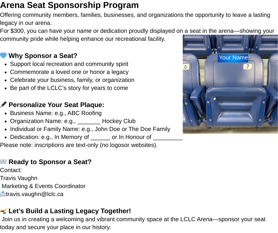 Sponsor a Seat Campaign 2025 Website
